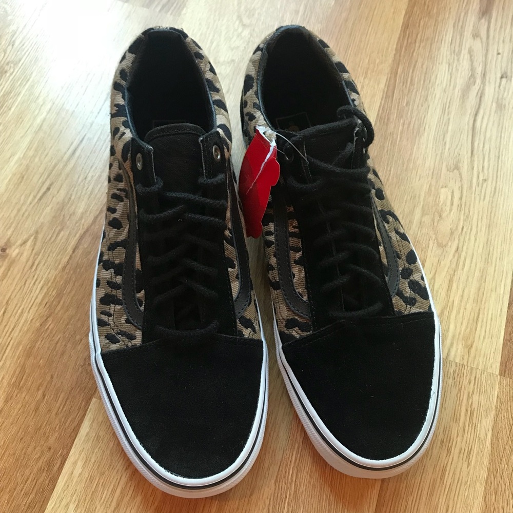 Vans Old Skool Italian Weave Leopard Print Shoes - Picture 4 of 6